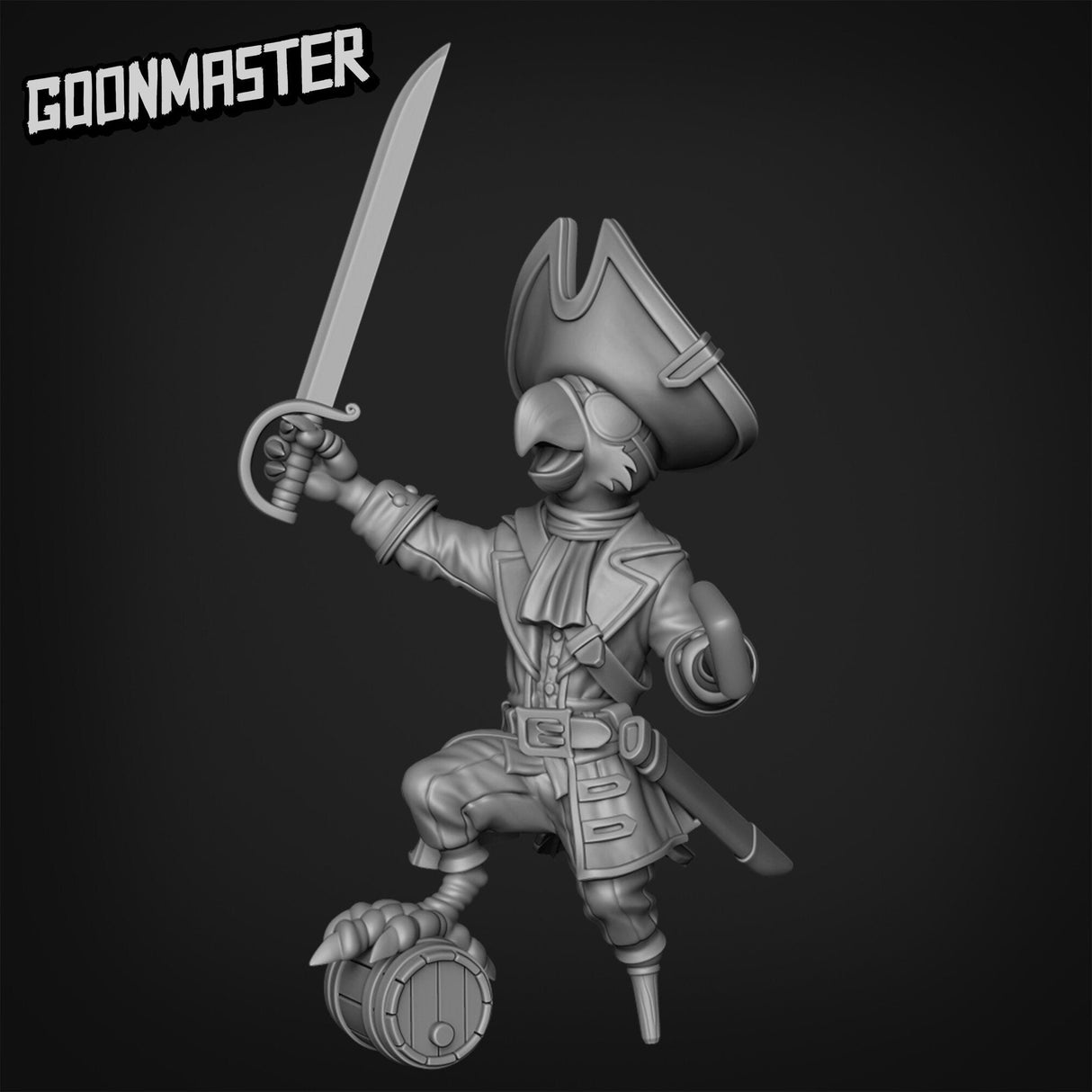 Male Parrot Folk Pirate Miniature | A - Tabletop RPG & D&D miniature. Perfect for wargaming & collectors