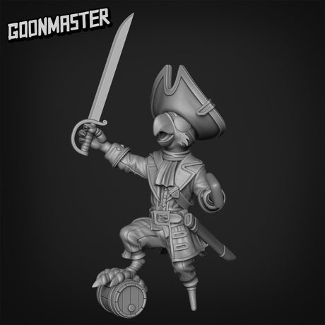 Male Parrot Folk Pirate Miniature | A - Tabletop RPG & D&D miniature. Perfect for wargaming & collectors
