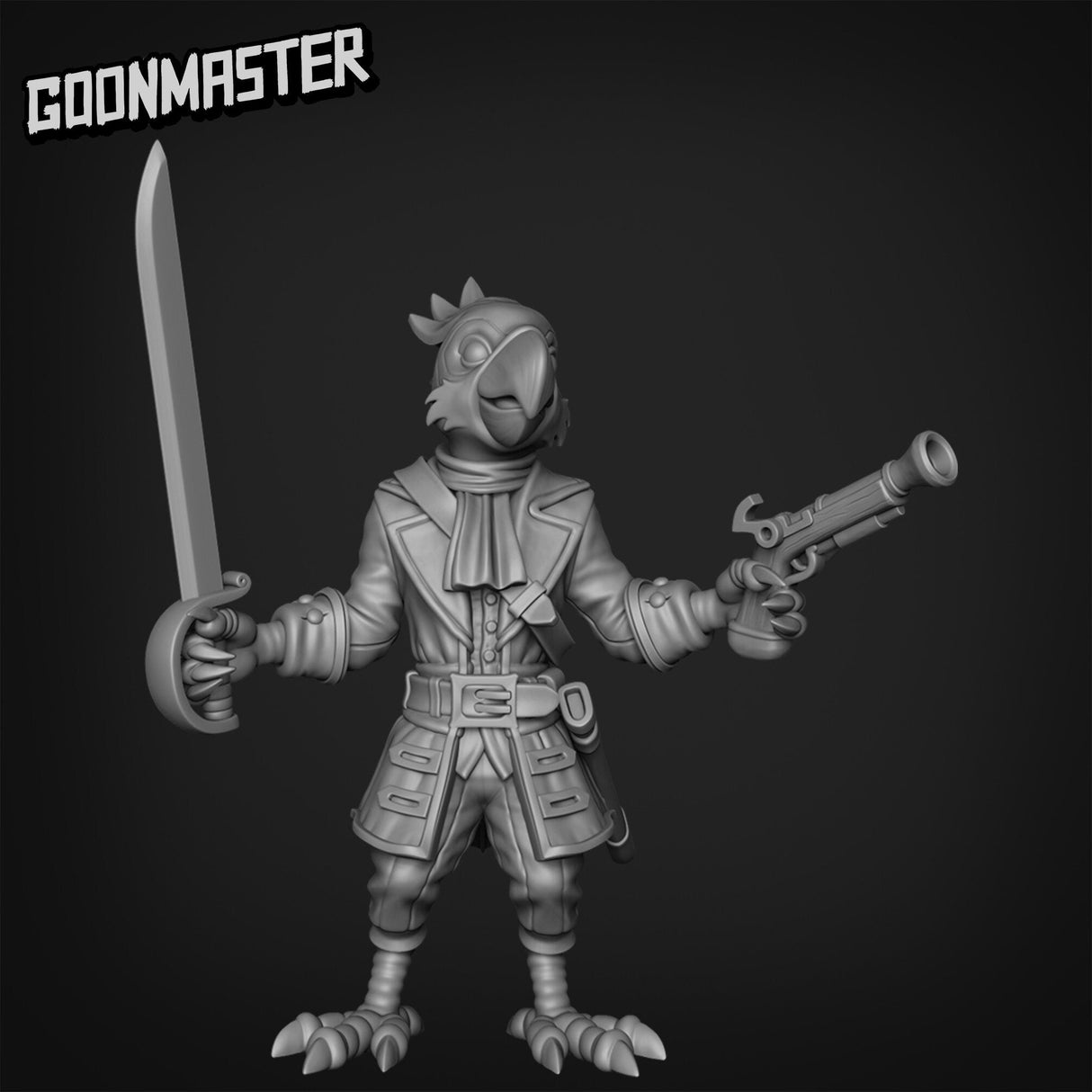 Male Parrot Folk Pirate Miniature set 2 | B - Tabletop RPG & D&D miniature. Perfect for wargaming & collectors