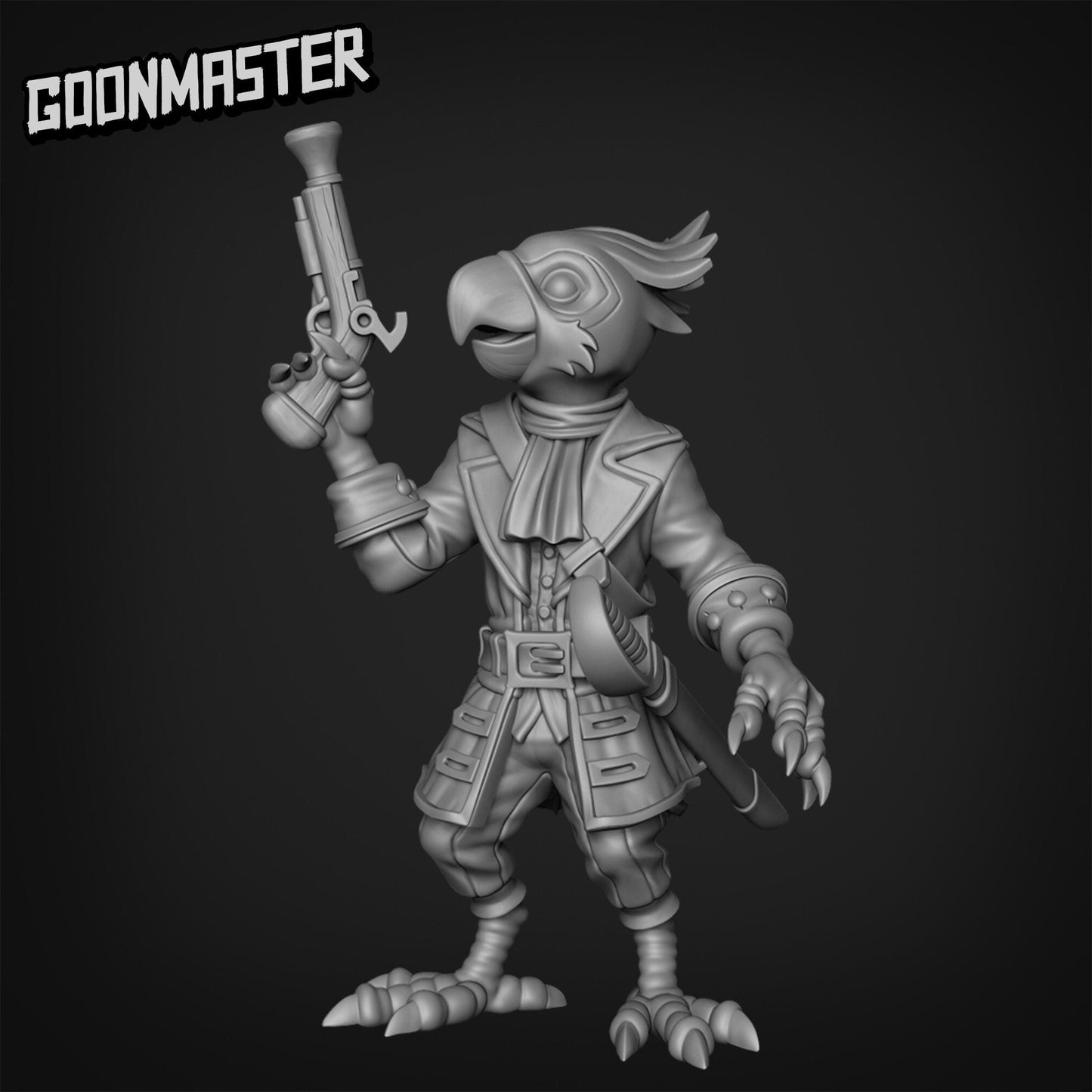 Male Parrot Folk Pirate Miniature - C - 28mm