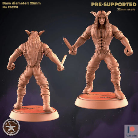 Male Rogue Elf Miniature | Set of 2 - Tabletop RPG & D&D miniature. Perfect for wargaming & collectors