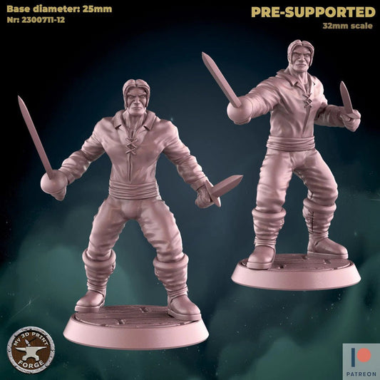 Male Town Folk Thief Miniature - Set of 2 - 28mm