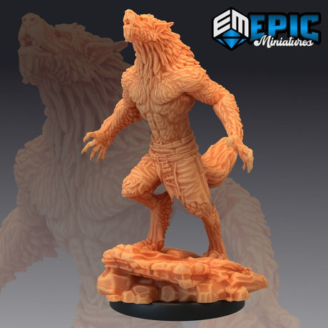 Man wolf Miniature | E0187 - Tabletop RPG & D&D miniature. Perfect for wargaming & collectors