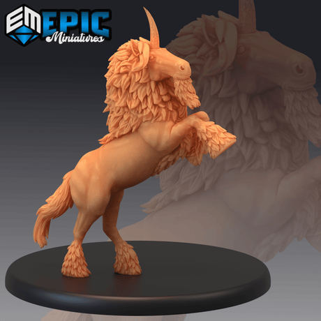 Maned Unicorn Miniature | B - Tabletop RPG & D&D miniature. Perfect for wargaming & collectors
