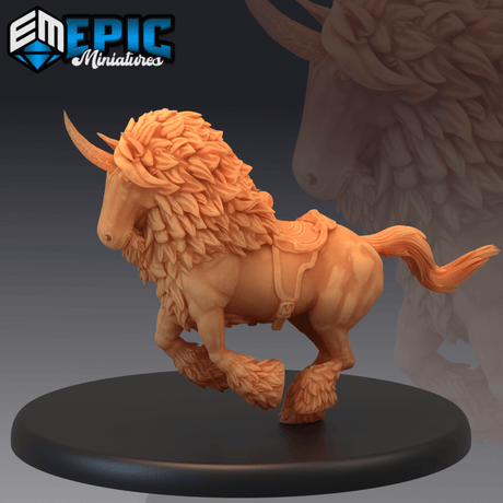 Maned Unicorn Miniature | C - Tabletop RPG & D&D miniature. Perfect for wargaming & collectors