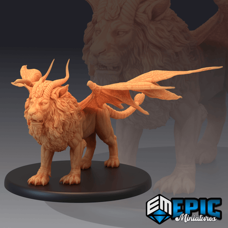 Manticore Miniature | A - Tabletop RPG & D&D miniature. Perfect for wargaming & collectors