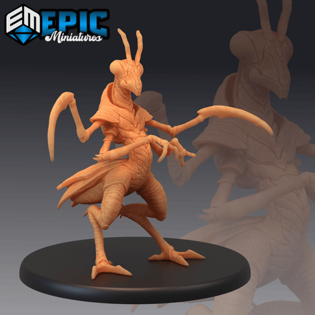 Mantis Folk Miniature | A - Tabletop RPG & D&D miniature. Perfect for wargaming & collectors