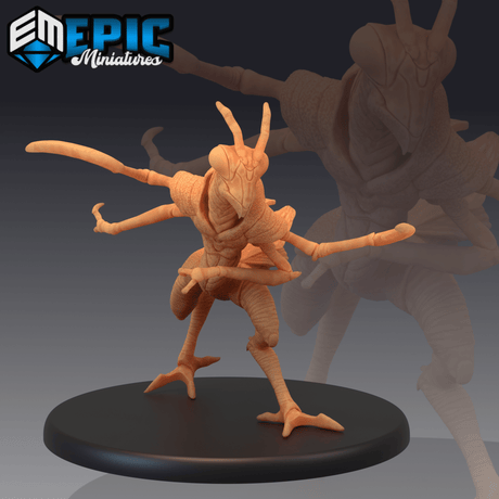 Mantis Folk Miniature | B - Tabletop RPG & D&D miniature. Perfect for wargaming & collectors