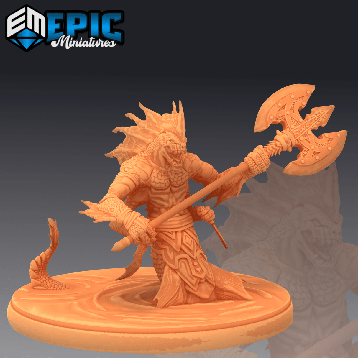 Marsh Naga Miniature | B - Tabletop RPG & D&D miniature. Perfect for wargaming & collectors