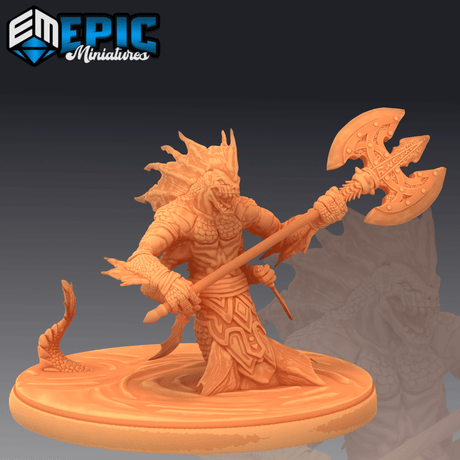 Marsh Naga Miniature | B - Tabletop RPG & D&D miniature. Perfect for wargaming & collectors