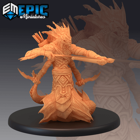 Marsh Naga Miniature | C - Tabletop RPG & D&D miniature. Perfect for wargaming & collectors