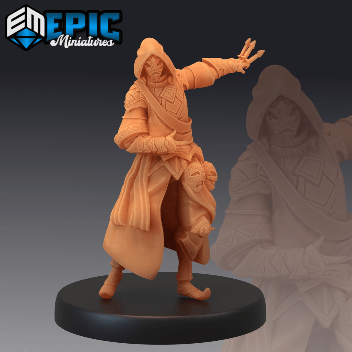 Masked Assassin Miniature | B - Tabletop RPG & D&D miniature. Perfect for wargaming & collectors