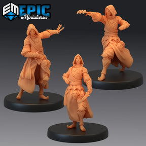 Masked Assassin Miniature | Set of 3 - Tabletop RPG & D&D miniature. Perfect for wargaming & collectors