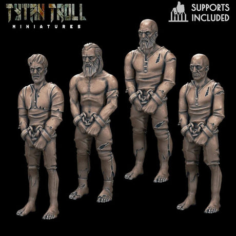 prisoner Bundle Miniature | Set of 4 - Tabletop RPG & D&D miniature. Perfect for wargaming & collectors