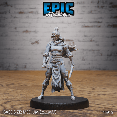 Masked Kunoichi Miniature | A - Tabletop RPG & D&D miniature. Perfect for wargaming & collectors