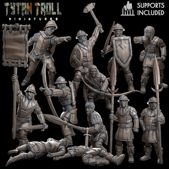 Massive Guards Miniature | Full Set All Models - Tabletop RPG & D&D miniature. Perfect for wargaming & collectors