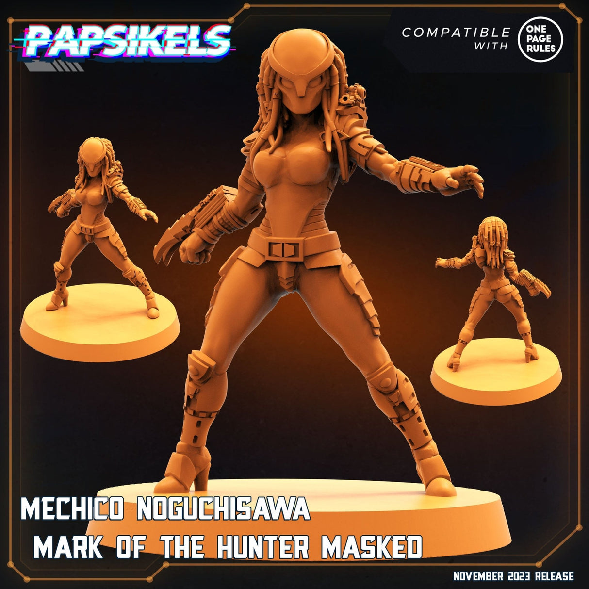 Mechico Noguchisawa Hunters Miniature | Mechico Hunter D - Tabletop RPG & D&D miniature. Perfect for wargaming & collectors