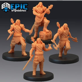 Mercenaries Miniature | Set of 4 - Tabletop RPG & D&D miniature. Perfect for wargaming & collectors