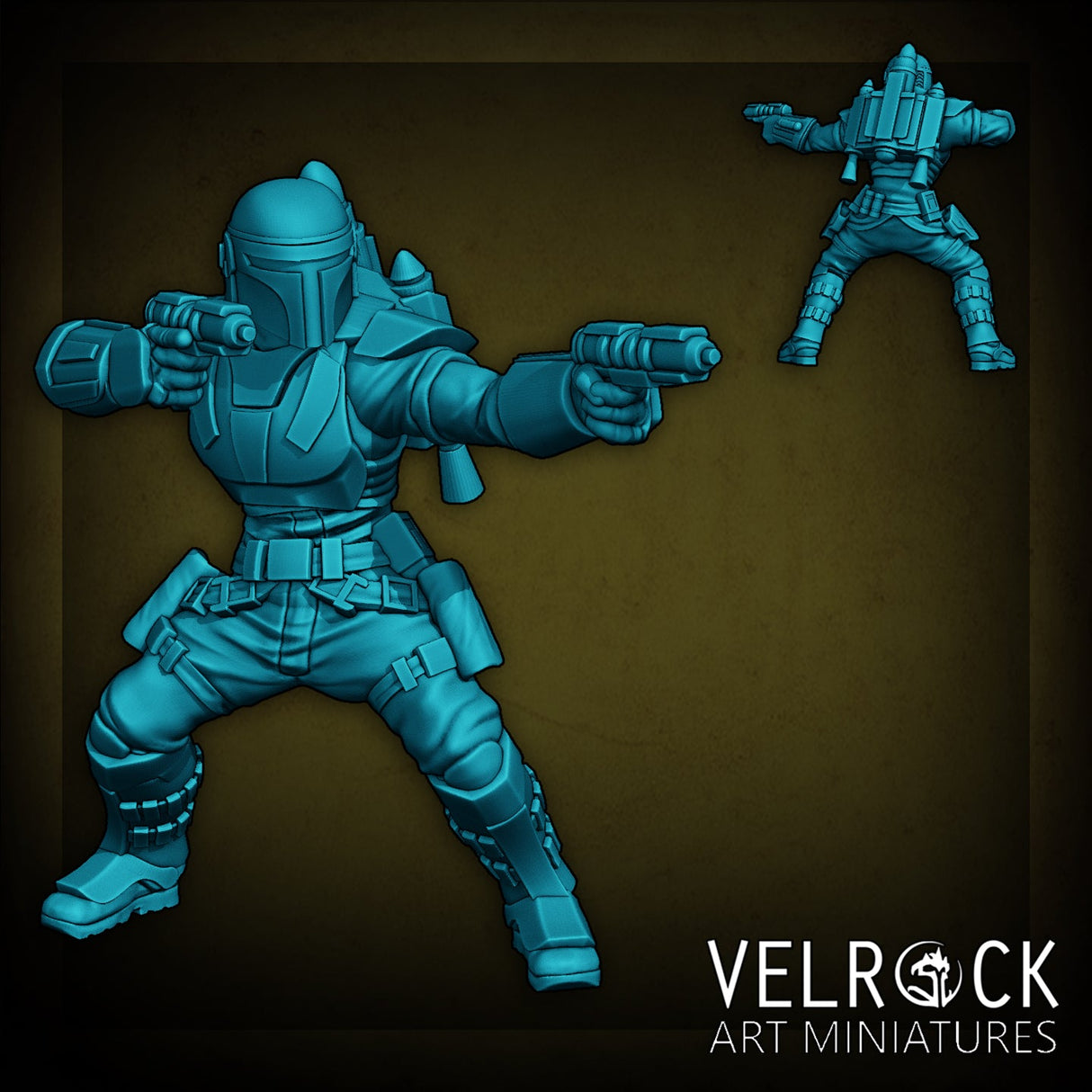 Mercenary Bounty Hunter Squad Miniature | A - Tabletop RPG & D&D miniature. Perfect for wargaming & collectors