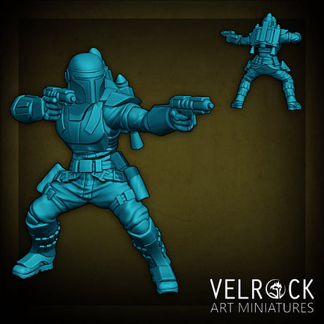Mercenary Bounty Hunter Squad Miniature | A - Tabletop RPG & D&D miniature. Perfect for wargaming & collectors