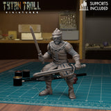 Mercenary Pack Guards Miniature | B - Tabletop RPG & D&D miniature. Perfect for wargaming & collectors