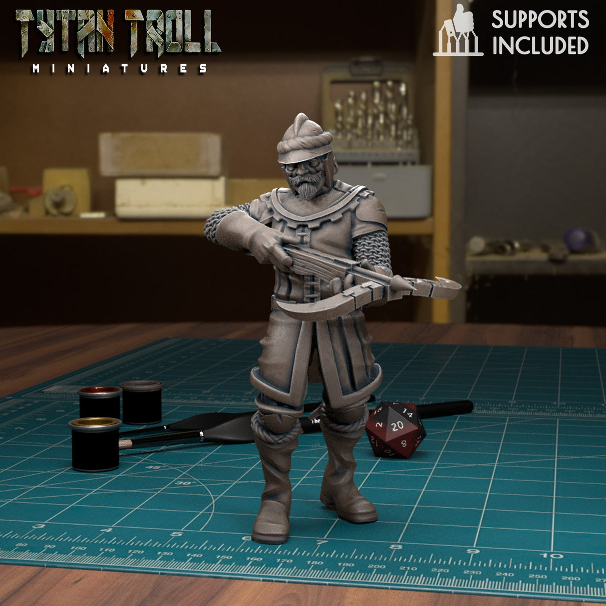 Mercenary Pack Guards Miniature | H - Tabletop RPG & D&D miniature. Perfect for wargaming & collectors