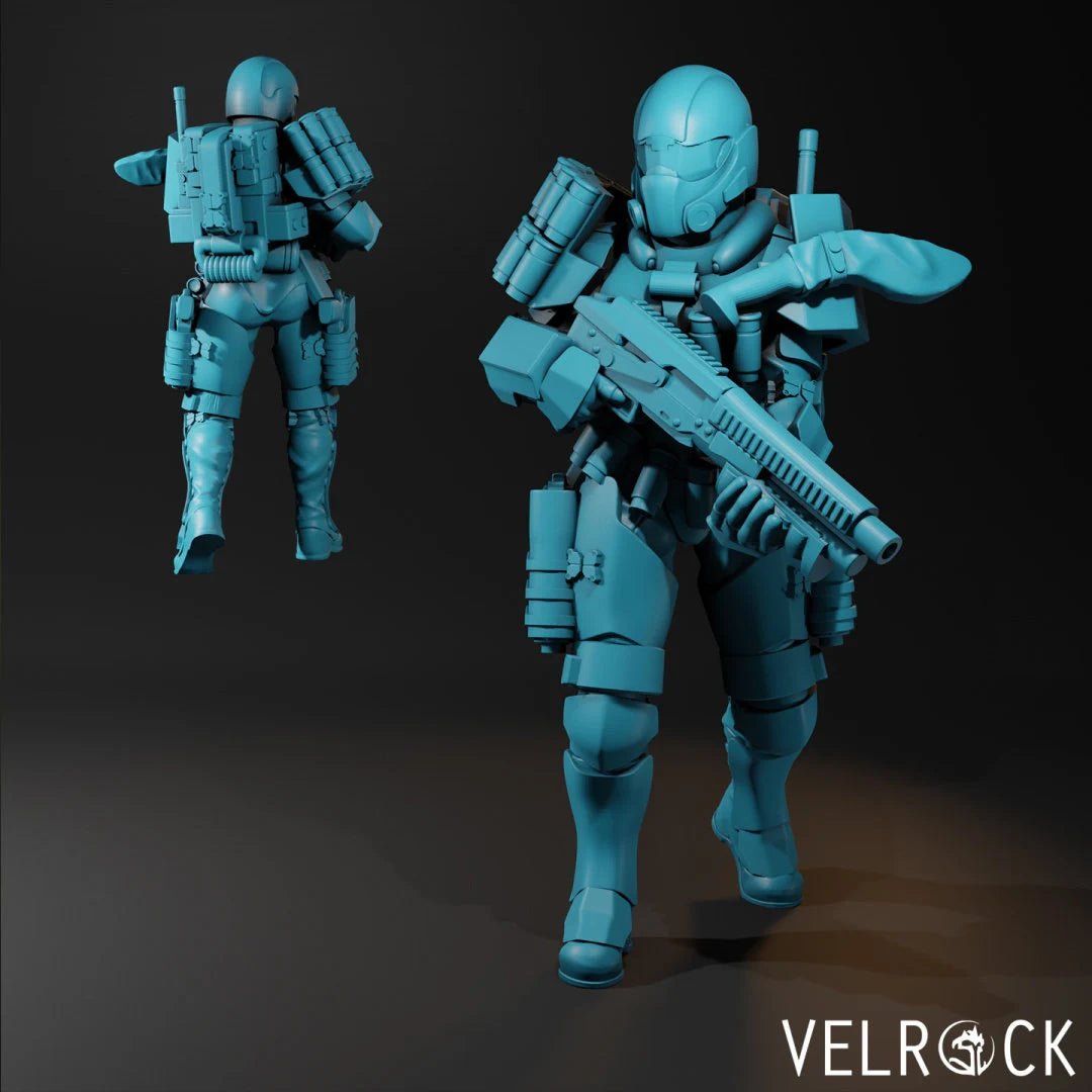 Mercenery, Bounty hunters Miniature | E - Tabletop RPG & D&D miniature. Perfect for wargaming & collectors