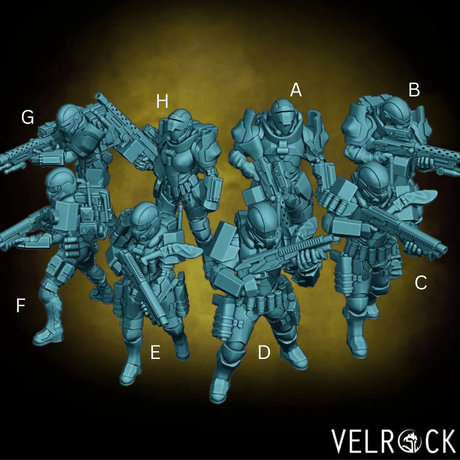 Mercenery, Bounty hunters Miniature | Set of 8 - Tabletop RPG & D&D miniature. Perfect for wargaming & collectors