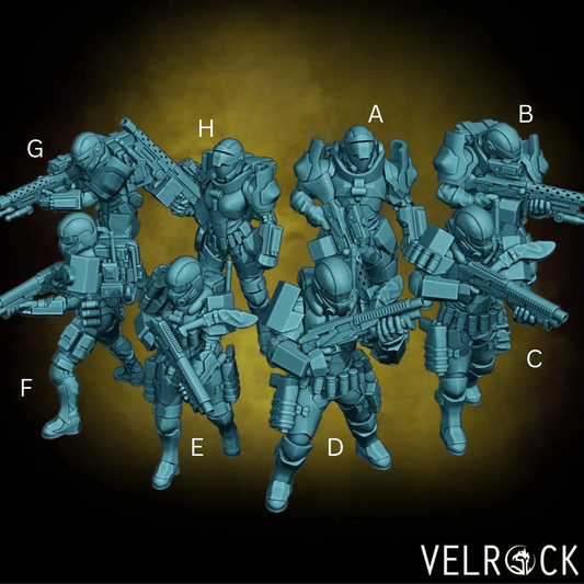 Mercenery, Bounty hunters Miniature - Set of 8 - 28mm