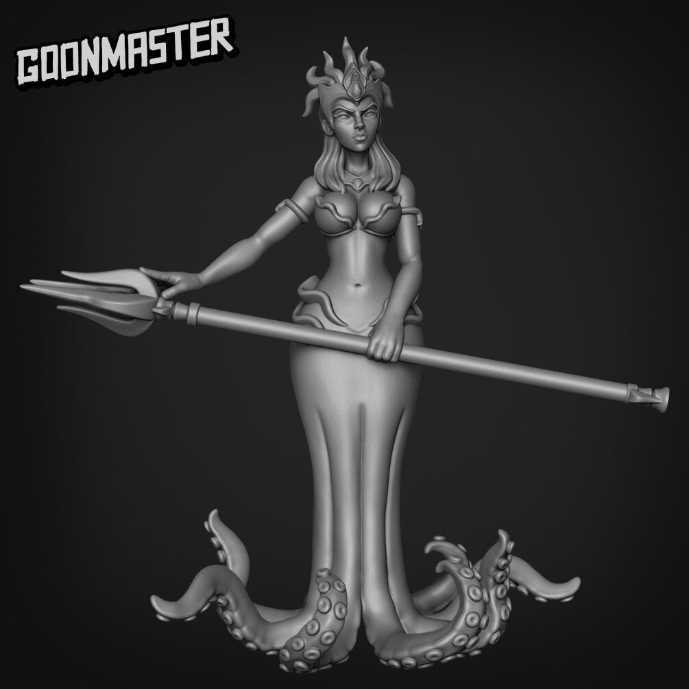 MerFolk Pirate Miniature | A - Tabletop RPG & D&D miniature. Perfect for wargaming & collectors