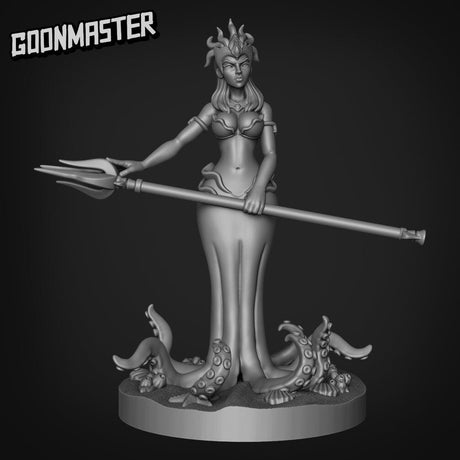 MerFolk Pirate Miniature | B - Tabletop RPG & D&D miniature. Perfect for wargaming & collectors