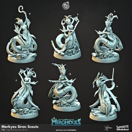 Merkyes Siren Scouts Miniature | A - Tabletop RPG & D&D miniature. Perfect for wargaming & collectors