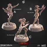 Midnight Valkyries Miniature | A - Tabletop RPG & D&D miniature. Perfect for wargaming & collectors