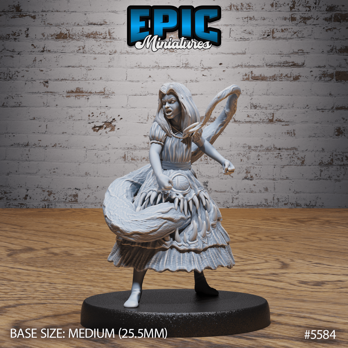 Mimic Girl Miniature | B - Tabletop RPG & D&D miniature. Perfect for wargaming & collectors