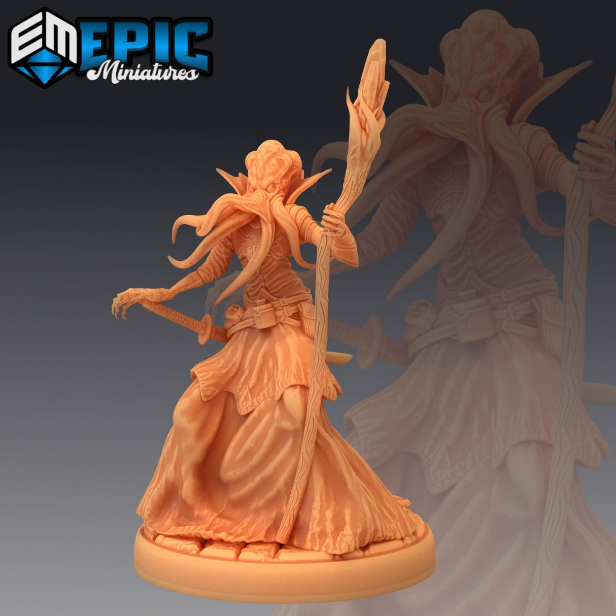 Mind Eater, Mindflayer Miniature | 756 - Tabletop RPG & D&D miniature. Perfect for wargaming & collectors