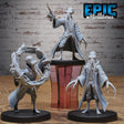Mindflayer Octo Wizard Miniature | Set of 3 - Tabletop RPG & D&D miniature. Perfect for wargaming & collectors