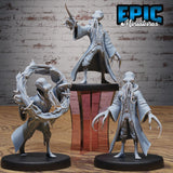 Mindflayer Octo Wizard Miniature | Set of 3 - Tabletop RPG & D&D miniature. Perfect for wargaming & collectors