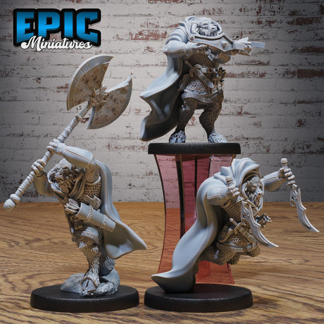 Minotaur Adventure Miniature | Set of 3 - Tabletop RPG & D&D miniature. Perfect for wargaming & collectors