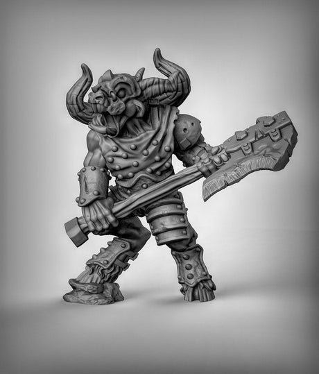 Minotaur Barbarians Miniature | Middle - Tabletop RPG & D&D miniature. Perfect for wargaming & collectors