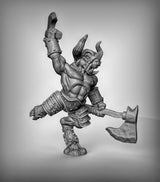 Minotaur Barbarians Miniature | Right - Tabletop RPG & D&D miniature. Perfect for wargaming & collectors