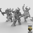 Minotaur Barbarians Miniature | Set of 3 - Tabletop RPG & D&D miniature. Perfect for wargaming & collectors