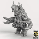 Corrupted Mutated Minotaur Miniature | A - Tabletop RPG & D&D miniature. Perfect for wargaming & collectors