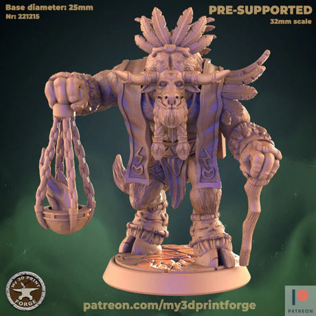 Minotaur Miniature | C - Tabletop RPG & D&D miniature. Perfect for wargaming & collectors