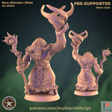 Minotaur Miniature cowfolk shaman and hunters | E - Tabletop RPG & D&D miniature. Perfect for wargaming & collectors
