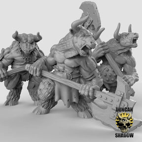 Minotaur Miniature | Set of 3 - Tabletop RPG & D&D miniature. Perfect for wargaming & collectors