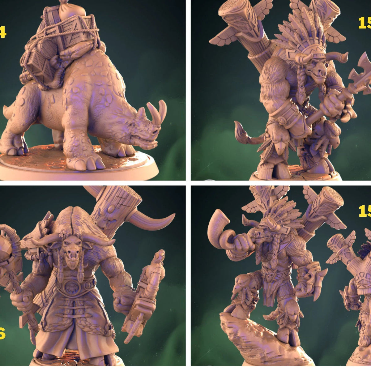 Minotaur Miniature mount and leaders | Labyrinth Beast for D&D ...