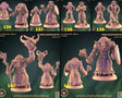 Minotaur Miniature cowfolk shaman and hunters | Set of 6 - Tabletop RPG & D&D miniature. Perfect for wargaming & collectors