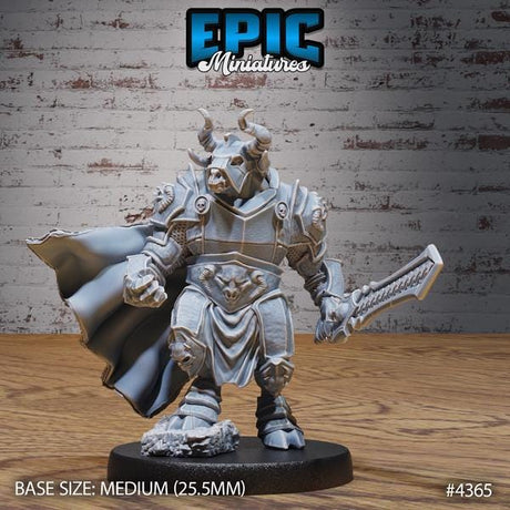Minotaur Paladin, Warrior Miniature | 4365 - Tabletop RPG & D&D miniature. Perfect for wargaming & collectors