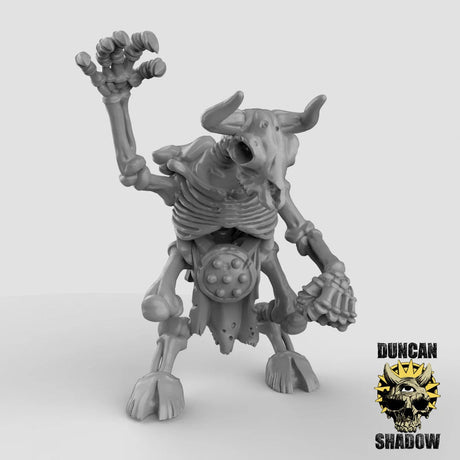 Minotaur Skeleton Miniature | A - Tabletop RPG & D&D miniature. Perfect for wargaming & collectors