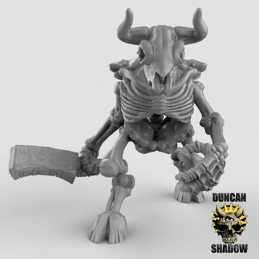 Minotaur Skeleton Miniature | B - Tabletop RPG & D&D miniature. Perfect for wargaming & collectors
